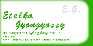 etelka gyongyossy business card